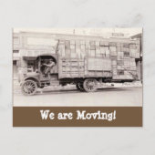 住所の移動おもしろいトラックヴィンテージ変更 案内ポストカード (正面)