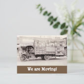 住所の移動おもしろいトラックヴィンテージ変更 案内ポストカード (スタンド正面)