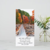 住所の鉄道線路変更カスタムフォトカード 案内状 (スタンド正面)