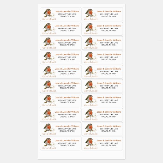 住所の防水ラベルの引っ越しました変更 ラベル (シート)