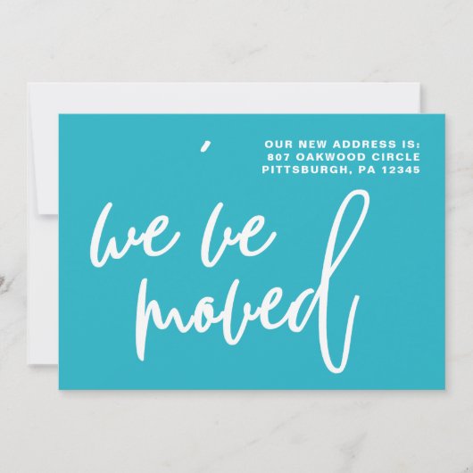 住所の青ストライプ白の変更 案内状 (正面)