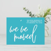 住所の青ストライプ白の変更 案内状 (スタンド正面)