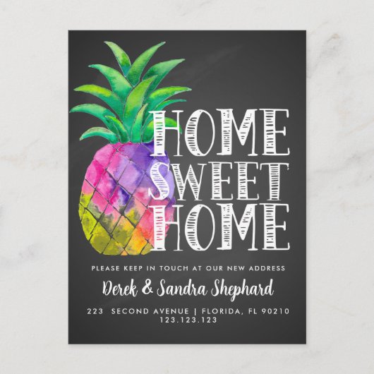 住所はがきの変更はパイナップルを移動した 案内ポストカード (正面)