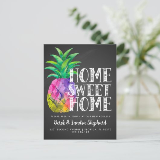 住所はがきの変更はパイナップルを移動した 案内ポストカード (スタンド正面)