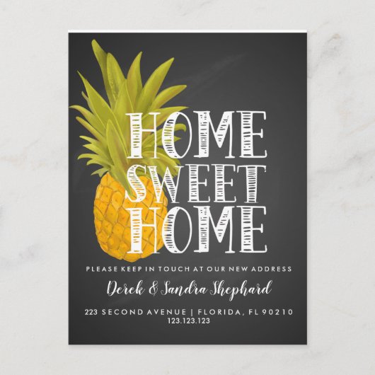 住所はがきの変更はパイナップルを移動した 案内ポストカード (正面)