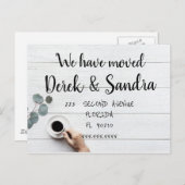 住所はがきの変更コーヒーを移動した 案内ポストカード (正面/裏面)