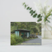 住所はがきの変更:新カラフルしい住所 案内ポストカード (スタンド正面)