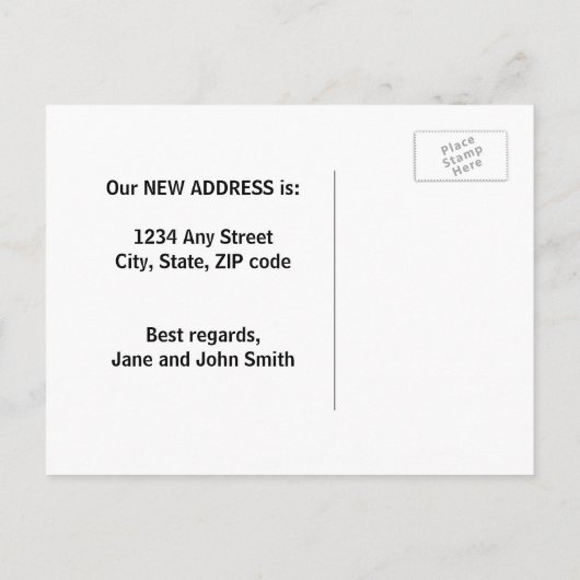 住所はがきの変更 案内ポストカード (裏面)