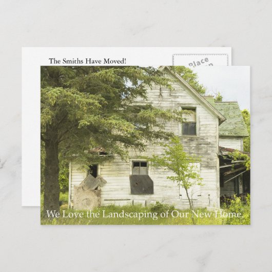 住所はがきの変更：素晴らし造園 案内ポストカード (正面/裏面)