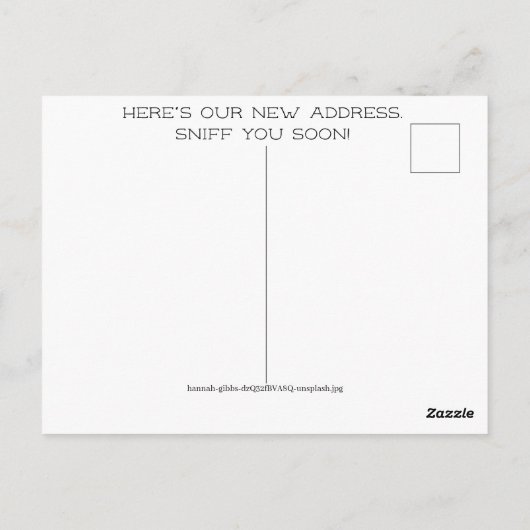 住所はがきの大きなノーズ犬の変更 ポストカード (裏面)