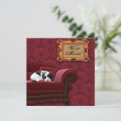 住所はがきの子犬のソファ変更 案内状 (スタンド正面)