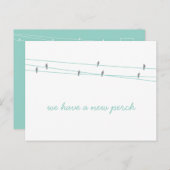 住所はがきの新しい止め替えティール(緑がかった色) 案内ポストカード (正面/裏面)