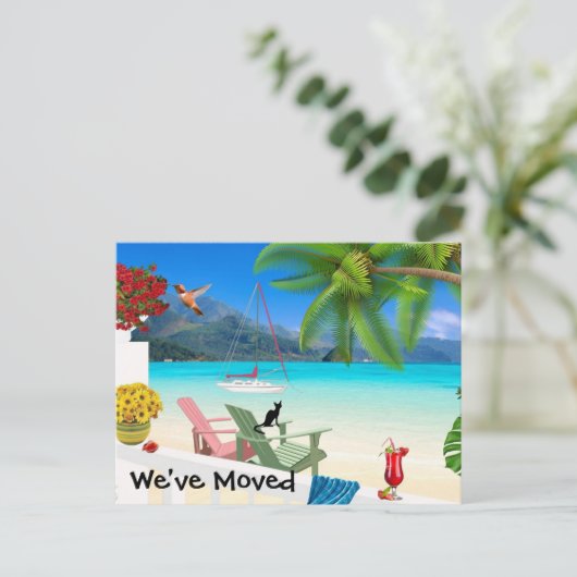 住所はがきの水色変更 案内ポストカード (スタンド正面)