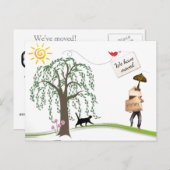 住所はがきの滑稽な変更 案内ポストカード (正面/裏面)