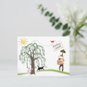 住所はがきの滑稽な変更 案内ポストカード (スタンド正面)