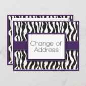 住所はがきの紫ゼブラ印刷の変更 案内ポストカード (正面/裏面)