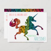 住所はがきカスタムの虹色ユニコーンの変更 案内ポストカード (正面/裏面)