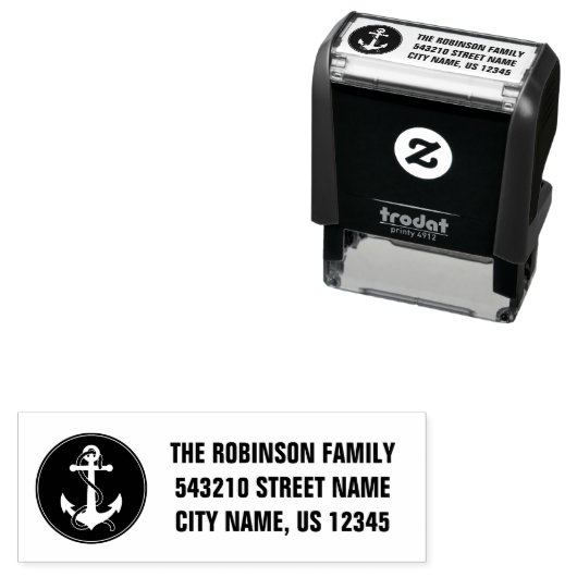 住所または文字ボートいかりの色の選択 セルフインキングスタンプ (インサイチュ)