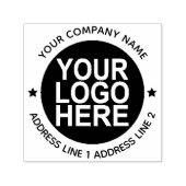 住所を付けた丸い自己手書き返却用ロゴスタンプ セルフインキングスタンプ (デザイン)