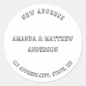 住所を変えた ラウンドシール (正面)