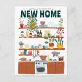 住所を変更かわいいキッチンアート ポストカード (正面)