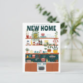 住所を変更かわいいキッチンアート ポストカード (スタンド正面)