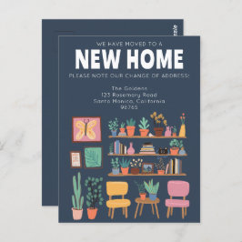 住所を変更かわいいリビングルームに移動 ポストカード