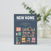 住所を変更かわいいリビングルームに移動 ポストカード (スタンド正面)