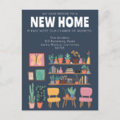 住所を変更かわいいリビングルームに移動 ポストカード (正面)