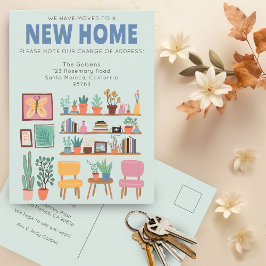 住所を変更かわいいリビングルームに移動 ポストカード
