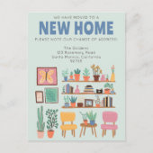 住所を変更かわいいリビングルームに移動 ポストカード (正面)