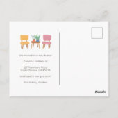 住所を変更かわいいリビングルームに移動 ポストカード (裏面)