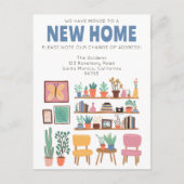 住所を変更かわいいリビングルームに移動 ポストカード (正面)