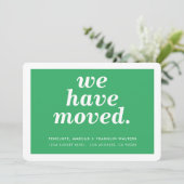 住所を緑モダンミニマルに変えた 案内状 (スタンド正面)