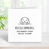 住所を覗きこむかわいいウサギ ラバースタンプ