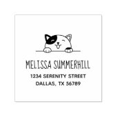 住所を覗き込むCalico Catの微笑み セルフインキングスタンプ (デザイン)