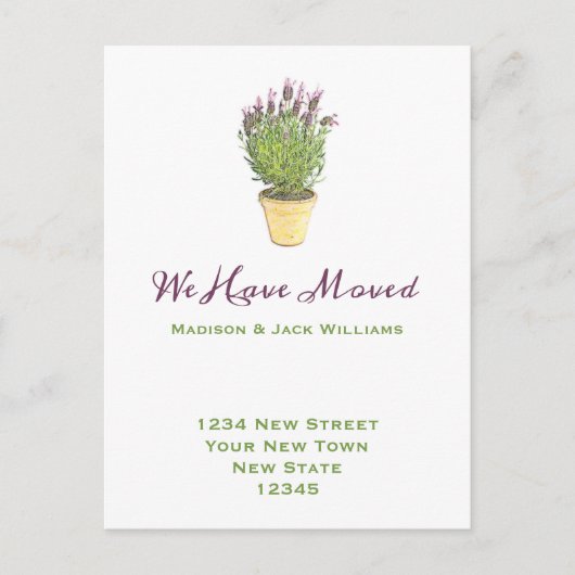 住所エレガントの変更 |お知らせ ポストカード (正面)