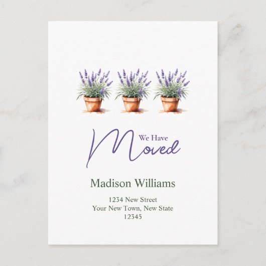 住所エレガントの変更 |お知らせ ポストカード (正面)