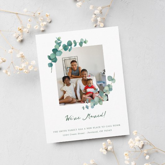 住所エレガントの水彩緑化変化 ポストカード