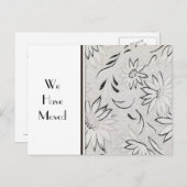 住所エレガントテンプレートの白黒の変更 案内ポストカード (正面/裏面)