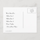 住所エレガントテンプレートの白黒の変更 案内ポストカード (裏面)