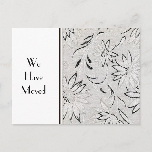 住所エレガントテンプレートの白黒の変更 案内ポストカード (正面)