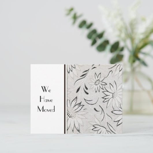 住所エレガントテンプレートの白黒の変更 案内ポストカード (スタンド正面)