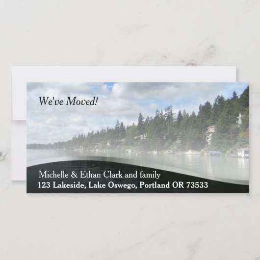 住所エレガント変更フォトカカスタムード 案内状 (正面)