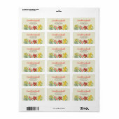 住所オレンジイエロー春の花クリーム ラベル (フルシート)