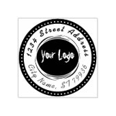 住所カスタム付きロゴ会社 ラバースタンプ (インプリント)