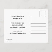 住所カスタムBW移動のビジネスモダン変更 案内ポストカード (裏面)