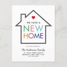 住所カラフルの新しい自宅変更の移動