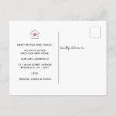 住所カラフルの新しい自宅変更の移動 案内ポストカード (裏面)