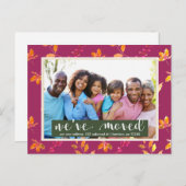 住所カラフルの植物写真の変更 案内ポストカード (正面/裏面)